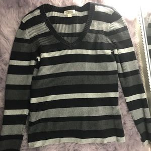 Striped long sleeve sweater